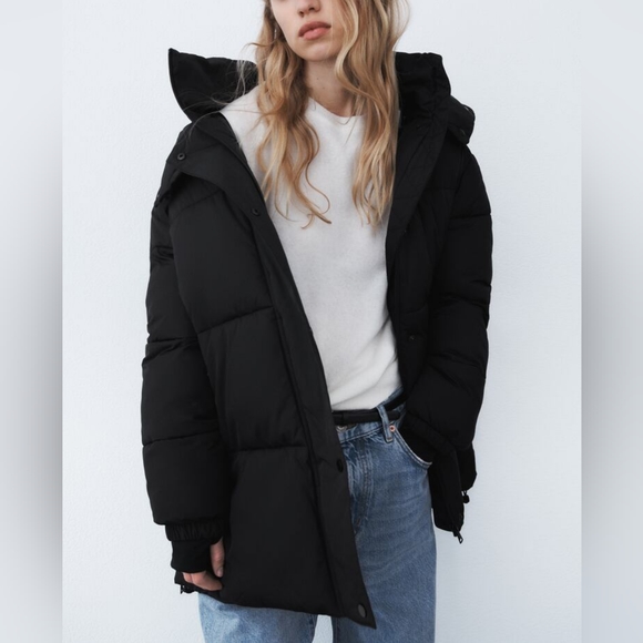 ZARA HOODED QUILTED JACKET - Picture 4 of 12